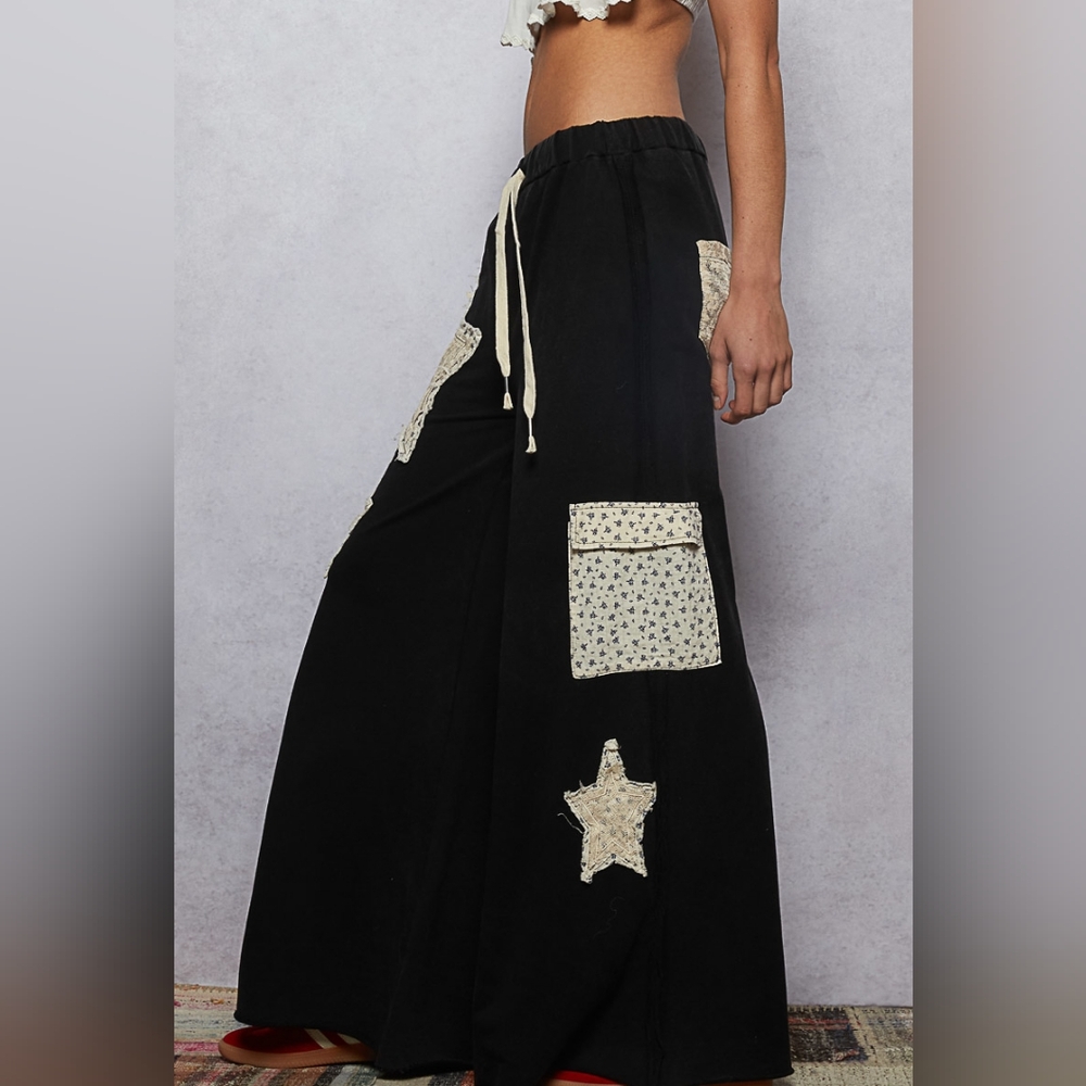 POL STAR PATCH WIDE LEG RELAXED FIT PANTS FINAL PRICE! - Picture 4 of 6